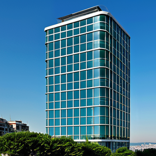 Modern Istanbul Skyscraper**

"A modern skyscraper in Istanbul, Turkey, reflecting the Bosphorus Strait in its glass facade. Incorporate elements of green design with visible rooftop gardens and solar panels. Clear blue sky in the background.  Fully clothed people can be seen walking on the street below. Professional architectural photography, detailed, realistic, safe for work, appropriate content, fully clothed, professional."

**